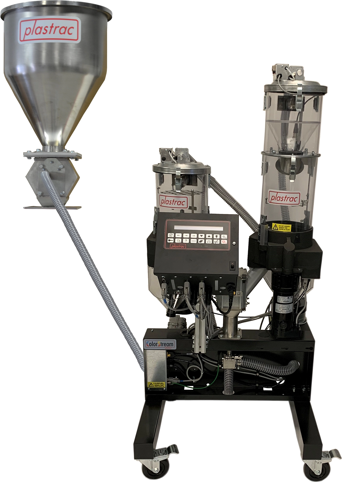 The Gravimetric ColorStream Series with a hopper against a white background.